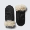 Faux Fur-Lined Mittens – Black Faux Fur-Lined Mittens – Black