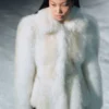 Faux Fur Peplum Jacket – Off-White Faux Fur Peplum Jacket – Off-White