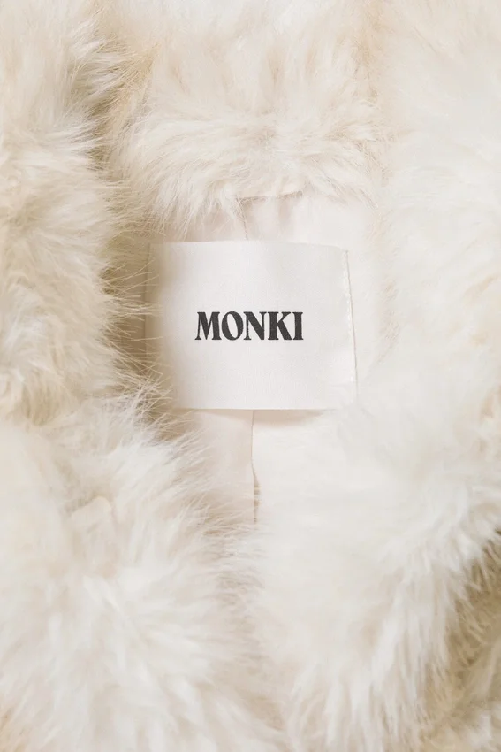 Faux Fur Peplum Jacket – Off-White Faux Fur Peplum Jacket – Off-White