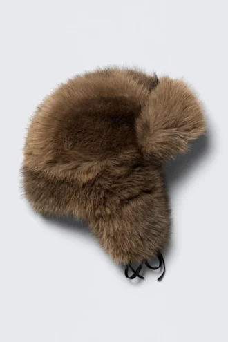 Faux Fur Trapper Hat – Brown Faux Fur Trapper Hat – Brown