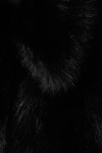 Faux Fur Zip Jacket – Black