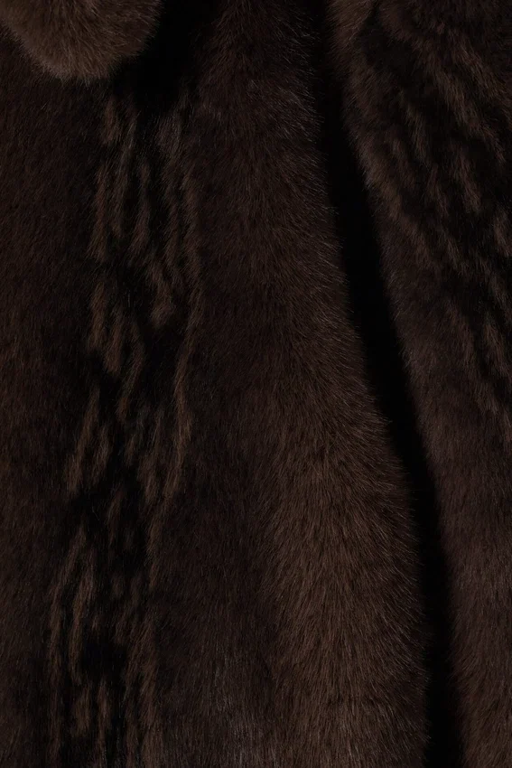 Faux Fur Zip Jacket – Dark Brown Faux Fur Zip Jacket – Dark Brown
