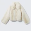 Faux Fur Zip Jacket – Off-White Faux Fur Zip Jacket – Off-White