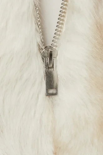 Faux Fur Zip Jacket – Off-White