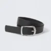 Faux Leather Belt – Black – Silver Buckle Faux Leather Belt – Black – Silver Buckle