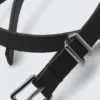 Faux Leather Buckle Necklace – Black Faux Leather Buckle Necklace – Black