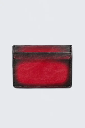 Faux Leather Card Holder – Red