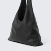 Faux Leather Slouchy Shoulder Bag – Black Faux Leather Slouchy Shoulder Bag – Black