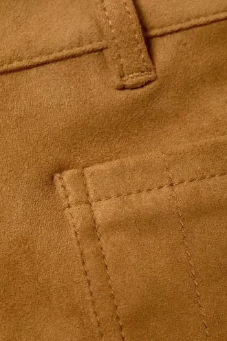 Faux Suede Mini Shorts – Brown