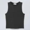 Fine Fitted Tank Top – Black Fine Fitted Tank Top – Black