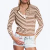 Fine Knitted Cotton Cardigan – Brown Stripe Fine Knitted Cotton Cardigan – Brown Stripe