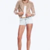 Fine Knitted Cotton Cardigan – Brown Stripe Fine Knitted Cotton Cardigan – Brown Stripe