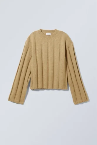 Fiona Rib Sweater – Beige