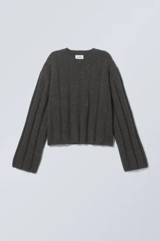 Fiona Rib Sweater – Dark Grey