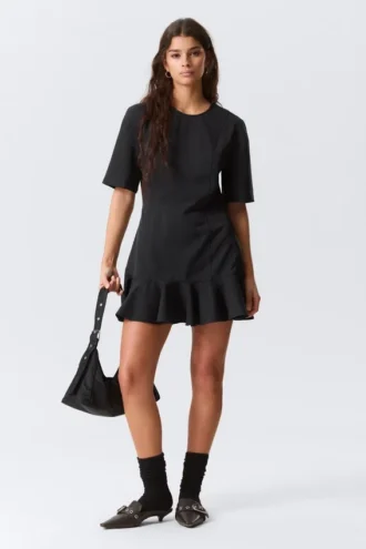 Fit-And-Flare Mini Dress – Black