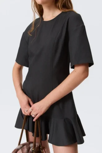 Fit-And-Flare Mini Dress – Dark Grey