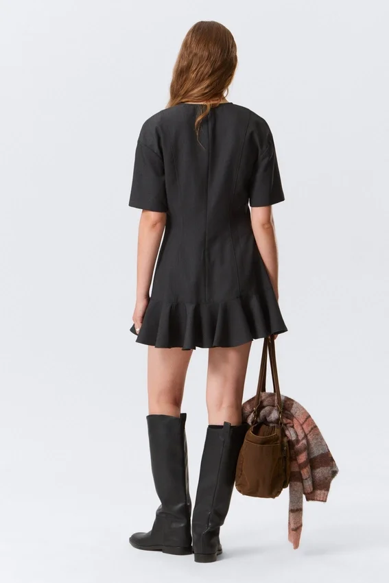 Fit-And-Flare Mini Dress – Dark Grey Fit-And-Flare Mini Dress – Dark Grey
