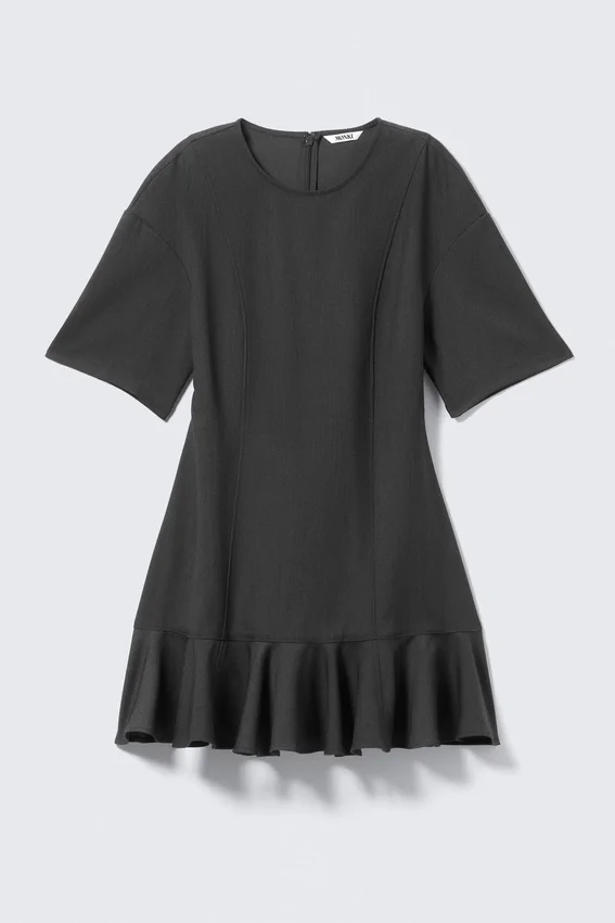 Fit-And-Flare Mini Dress – Dark Grey Fit-And-Flare Mini Dress – Dark Grey