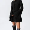 Fit-And-Flare Mini Shirt Dress – Black Fit-And-Flare Mini Shirt Dress – Black