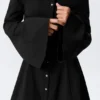 Fit-And-Flare Mini Shirt Dress – Black Fit-And-Flare Mini Shirt Dress – Black