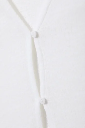 Fitted Button Vest Top – White