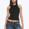 Fitted Cotton Jersey Tank Top – Black Fitted Cotton Jersey Tank Top – Black