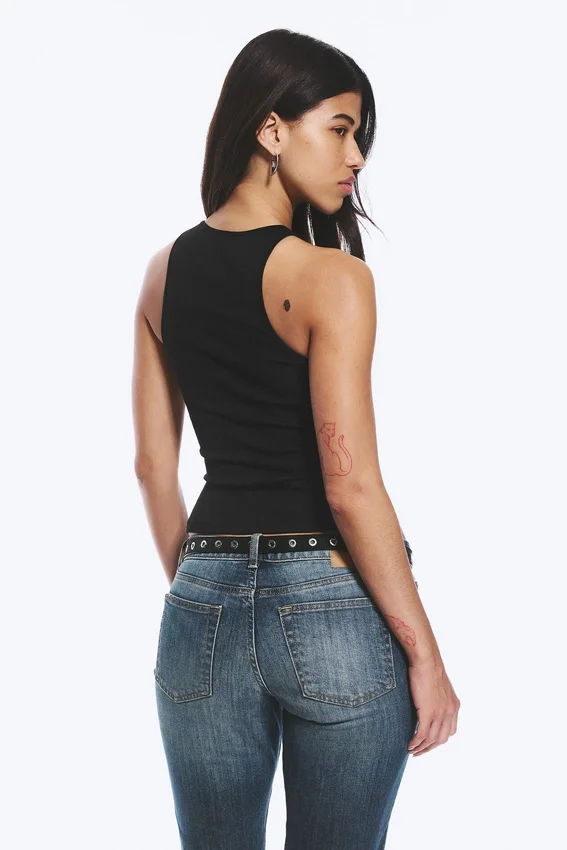 Fitted Cotton Jersey Tank Top – Black Fitted Cotton Jersey Tank Top – Black