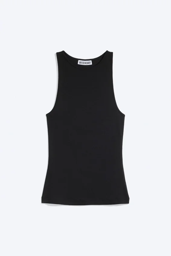 Fitted Cotton Jersey Tank Top – Black Fitted Cotton Jersey Tank Top – Black