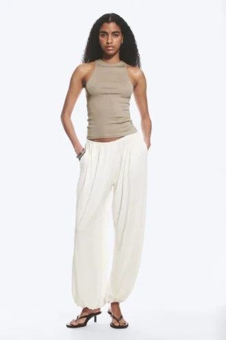 Fitted Cotton Jersey Tank Top – Light Mole
