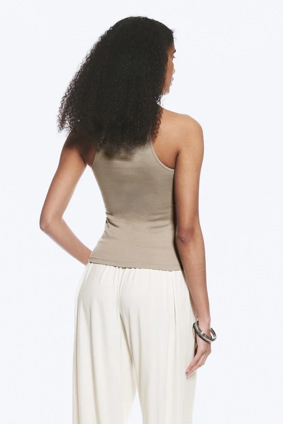Fitted Cotton Jersey Tank Top – Light Mole Fitted Cotton Jersey Tank Top – Light Mole