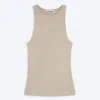 Fitted Cotton Jersey Tank Top – Light Mole Fitted Cotton Jersey Tank Top – Light Mole