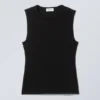 Fitted Cotton Tank Top – Black Fitted Cotton Tank Top – Black