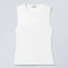Fitted Cotton Tank Top – White Fitted Cotton Tank Top – White