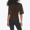 Fitted Dart Detail T-Shirt – Dark Brown