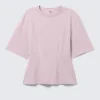 Fitted Dart Detail T-Shirt – Light Pink