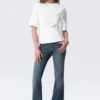Fitted Dart Detail T-Shirt – White