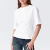 Fitted Dart Detail T-Shirt – White