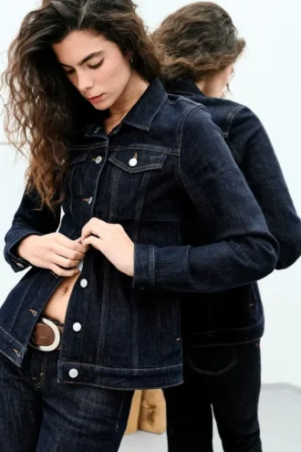 Fitted Denim Jacket – Blue Rinse – Dark Blue