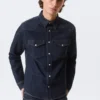 Fitted Denim Shirt – Blue Rinse – Dark Blue Fitted Denim Shirt – Blue Rinse – Dark Blue