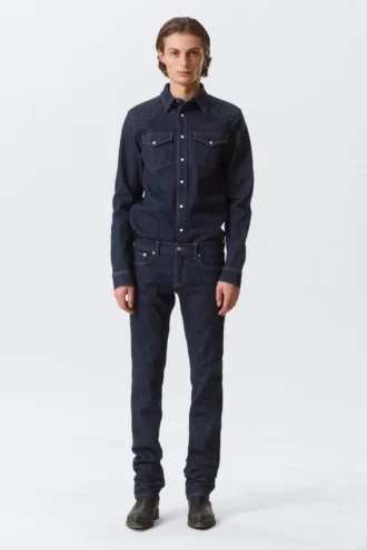 Fitted Denim Shirt – Blue Rinse – Dark Blue