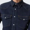 Fitted Denim Shirt – Blue Rinse – Dark Blue Fitted Denim Shirt – Blue Rinse – Dark Blue