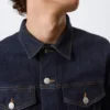 Fitted Denim Trucker Jacket – Blue Rinse – Dark Blue Fitted Denim Trucker Jacket – Blue Rinse – Dark Blue