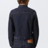 Fitted Denim Trucker Jacket – Blue Rinse – Dark Blue Fitted Denim Trucker Jacket – Blue Rinse – Dark Blue