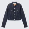 Fitted Denim Trucker Jacket – Blue Rinse – Dark Blue Fitted Denim Trucker Jacket – Blue Rinse – Dark Blue