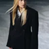 Fitted Double-Breasted Blazer – Black Fitted Double-Breasted Blazer – Black