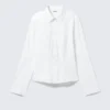 Fitted Long-Sleeved Cotton Shirt – White Fitted Long-Sleeved Cotton Shirt – White