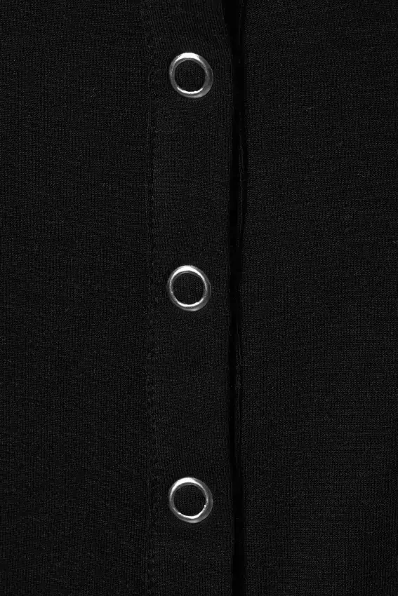 Fitted Long-Sleeved Henley Top – Black Fitted Long-Sleeved Henley Top – Black