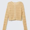 Fitted Long-Sleeved Knitted Cardigan – Beige Fitted Long-Sleeved Knitted Cardigan – Beige