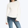 Fitted Long-Sleeved Top – Dusty White Fitted Long-Sleeved Top – Dusty White
