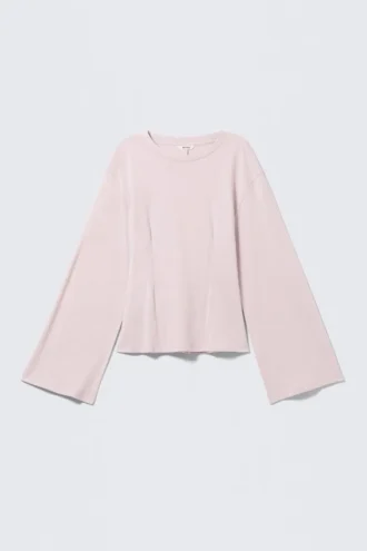 Fitted Long-Sleeved Top – Light Pink
